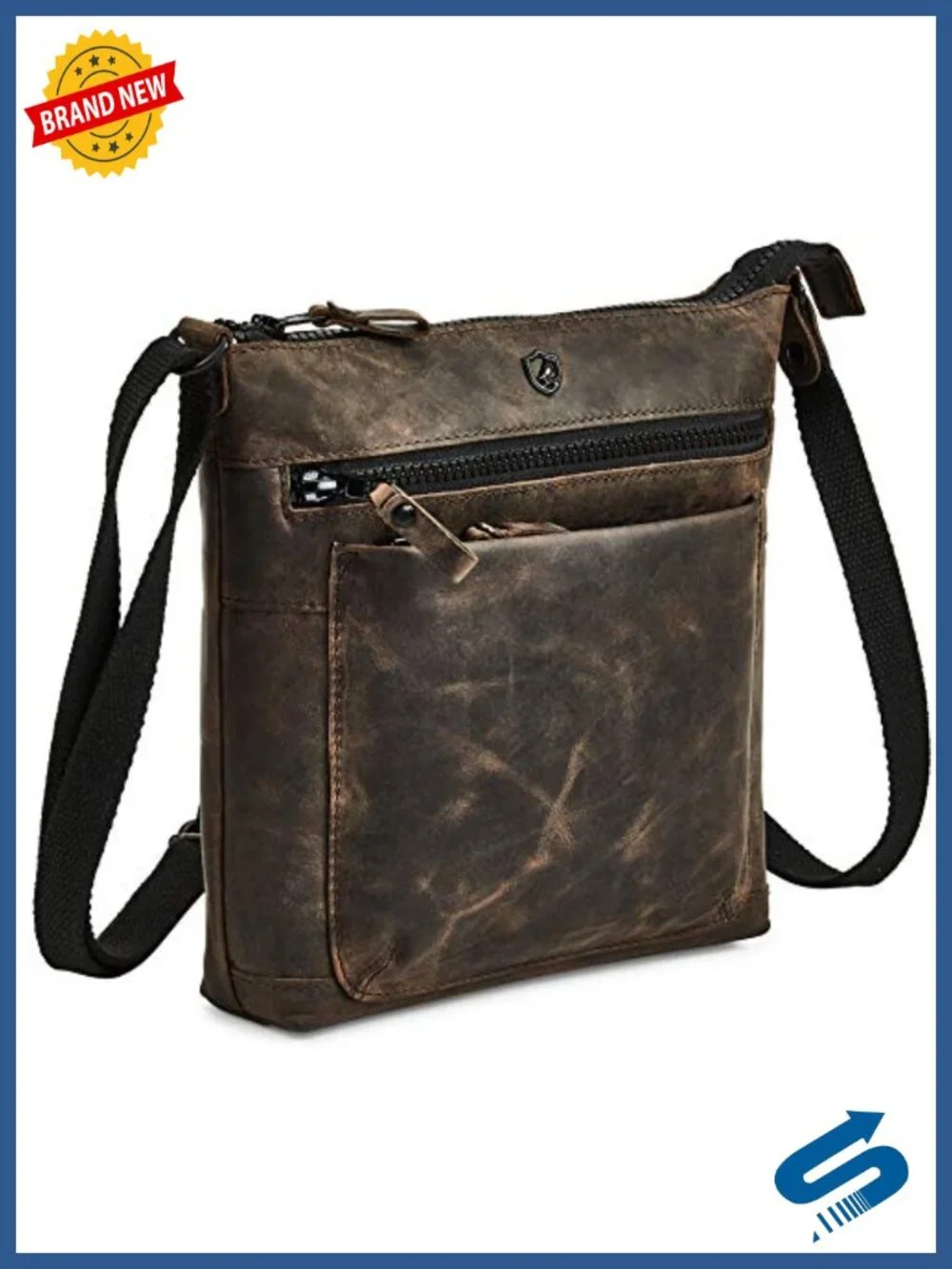 Genuine Leather Small Crossbody Bag with Adjustable Strap